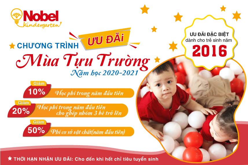 ƯU ĐÃI MÙA TỰU TRƯỜNG - NOBEL 2020